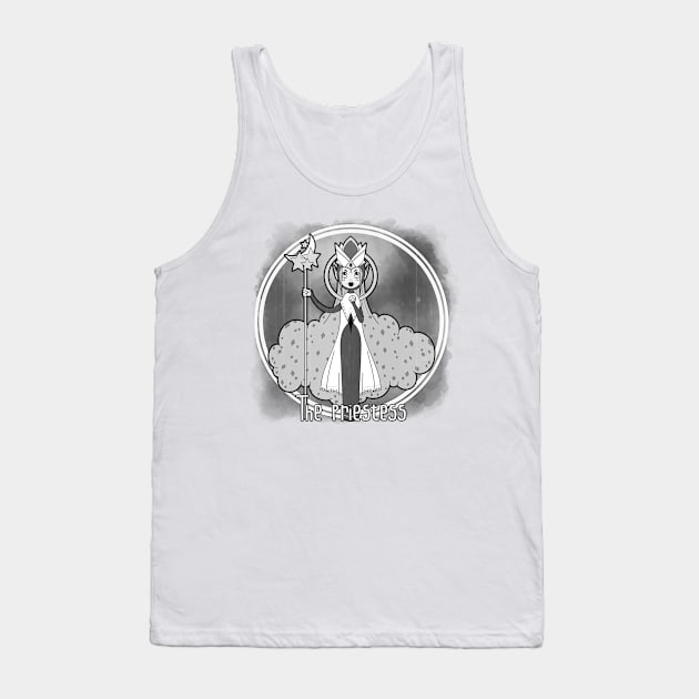 The Priestess - B&W Tank Top by Meeko_Art